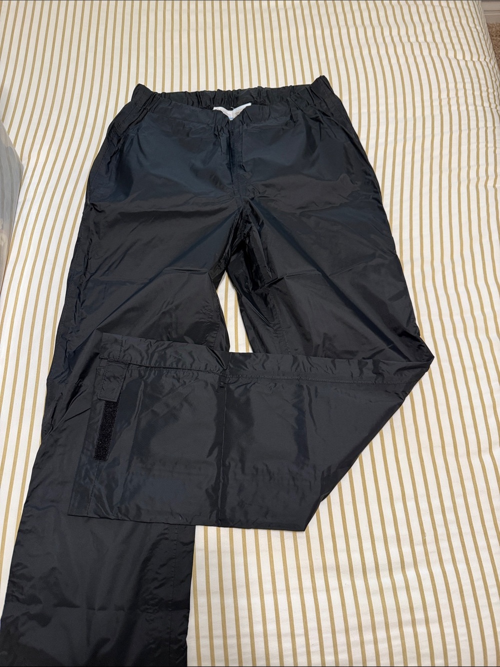 Champion Black Nylon Snow/Rain Pants with adjustable ankle